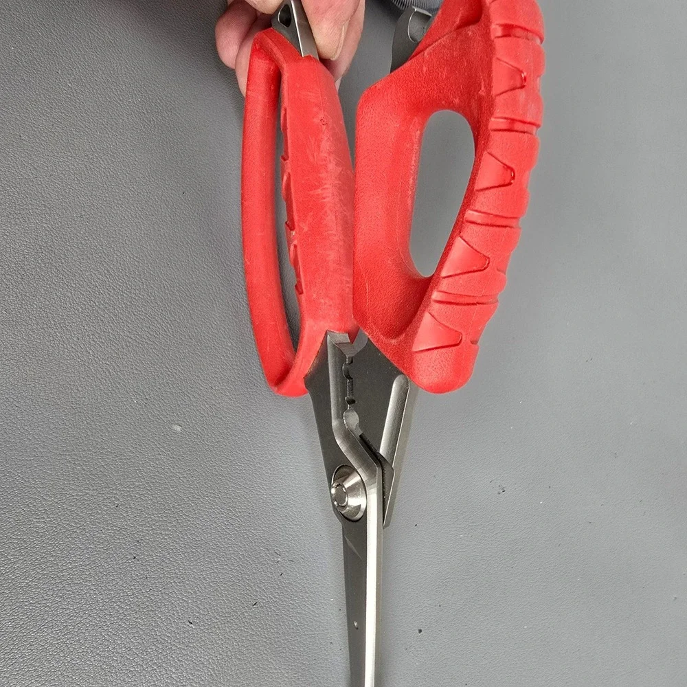 Buck Knives 030 Splizzors Fishing Multi-Tool Shears Red 420HC Steel W/ Sheath